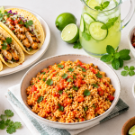 A vibrant spread of traditional-style dishes featured in Kidney-Friendly Hispanic Recipes collections.